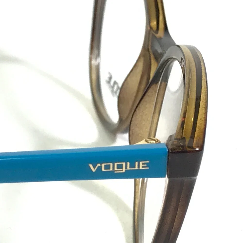 Vogue Eyeglasses Frames VO5037 2393 Clear Brown Blue Round Cat Eye 51-17-140